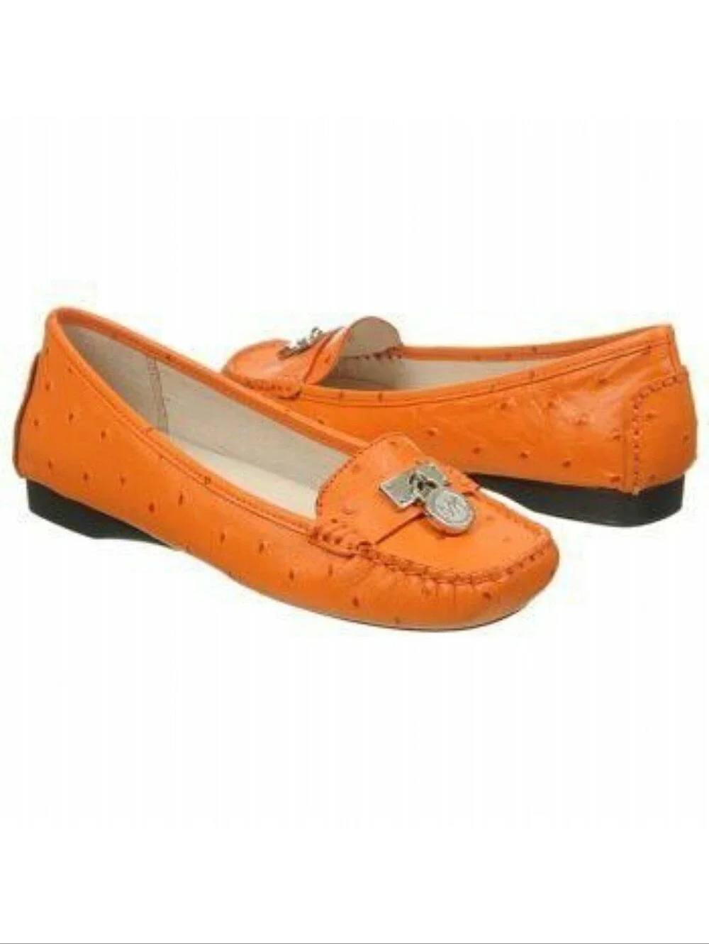 Michael Kors Hamilton Leather Driving Loafers | Tangerine Orange | Size 7.5